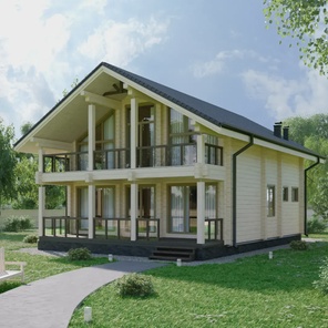 ДОМ ИЗ БРУСА ДВУХЭТАЖНЫЙ (07)