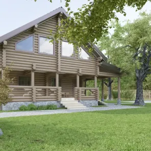 ДОМ ИЗ БРЕВНА ДВУХЭТАЖНЫЙ (02)