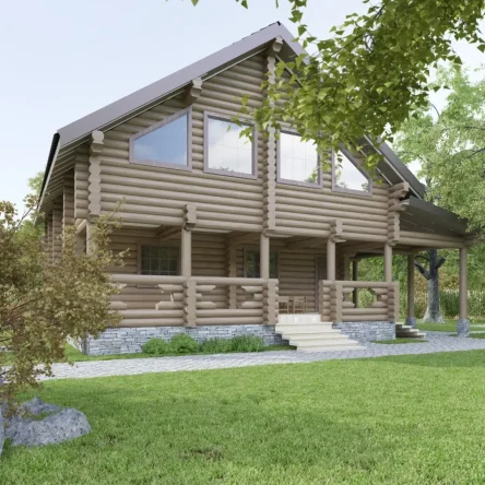 ДОМ ИЗ БРЕВНА ДВУХЭТАЖНЫЙ (02)