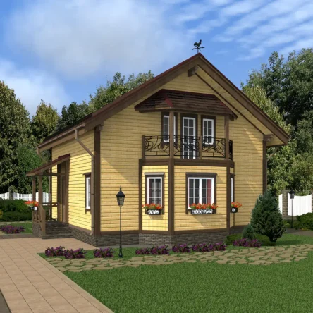 ДОМ ИЗ БРУСА ДВУХЭТАЖНЫЙ (08)