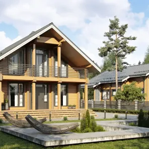 ДОМ ИЗ БРУСА ДВУХЭТАЖНЫЙ (01)