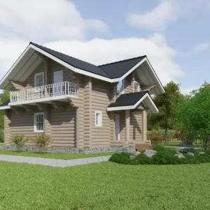 ДОМ ИЗ БРЕВНА ДВУХЭТАЖНЫЙ (06)