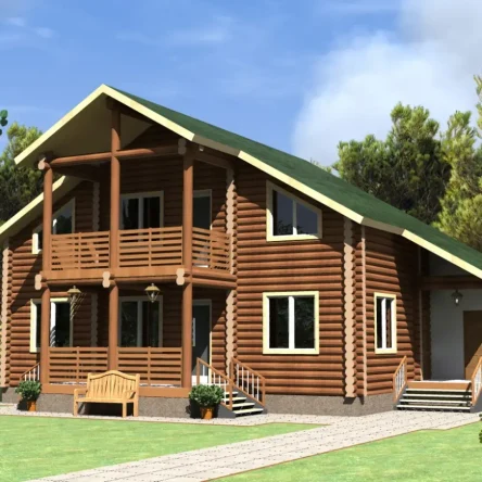 ДОМ ИЗ БРЕВНА ДВУХЭТАЖНЫЙ (03)