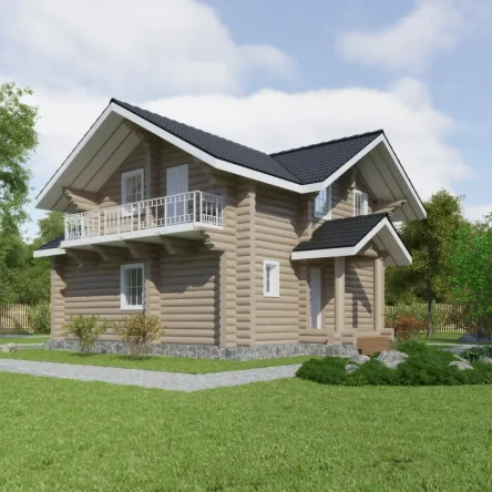 ДОМ ИЗ БРЕВНА ДВУХЭТАЖНЫЙ (06)