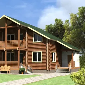 ДОМ ИЗ БРЕВНА ДВУХЭТАЖНЫЙ (03)