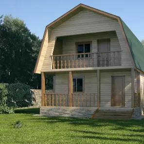 ДОМ ИЗ БРУСА ДВУХЭТАЖНЫЙ (05)