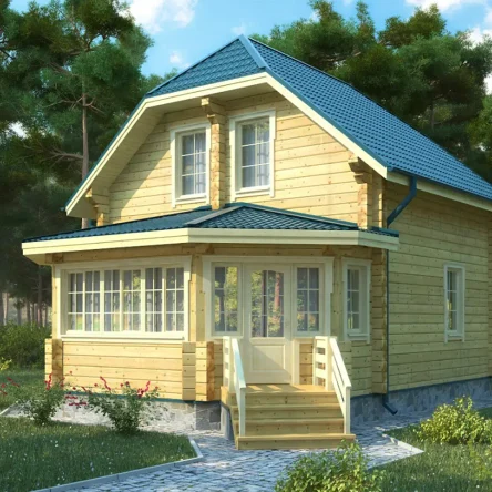 ДОМ ИЗ БРУСА ДВУХЭТАЖНЫЙ (04)