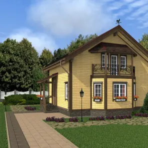 ДОМ ИЗ БРУСА ДВУХЭТАЖНЫЙ (08)